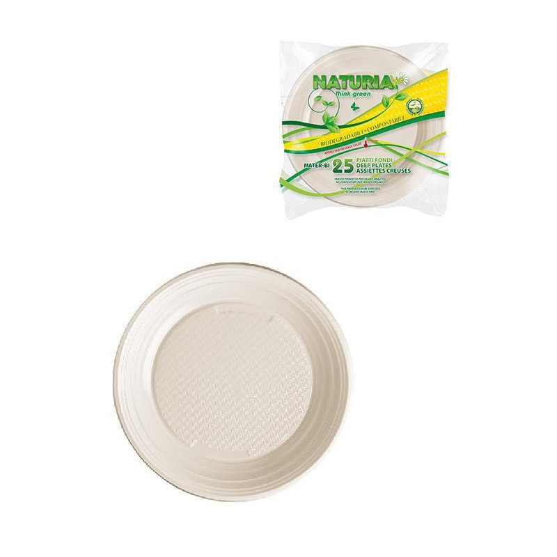 Piatti plastica biodegradabile mater-bi pz.25 fondi aristea