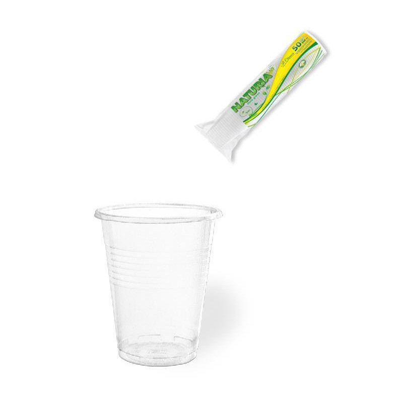 Bicchieri plastica biodegradabile pla trasparenti cc.200 pz.50 aristea