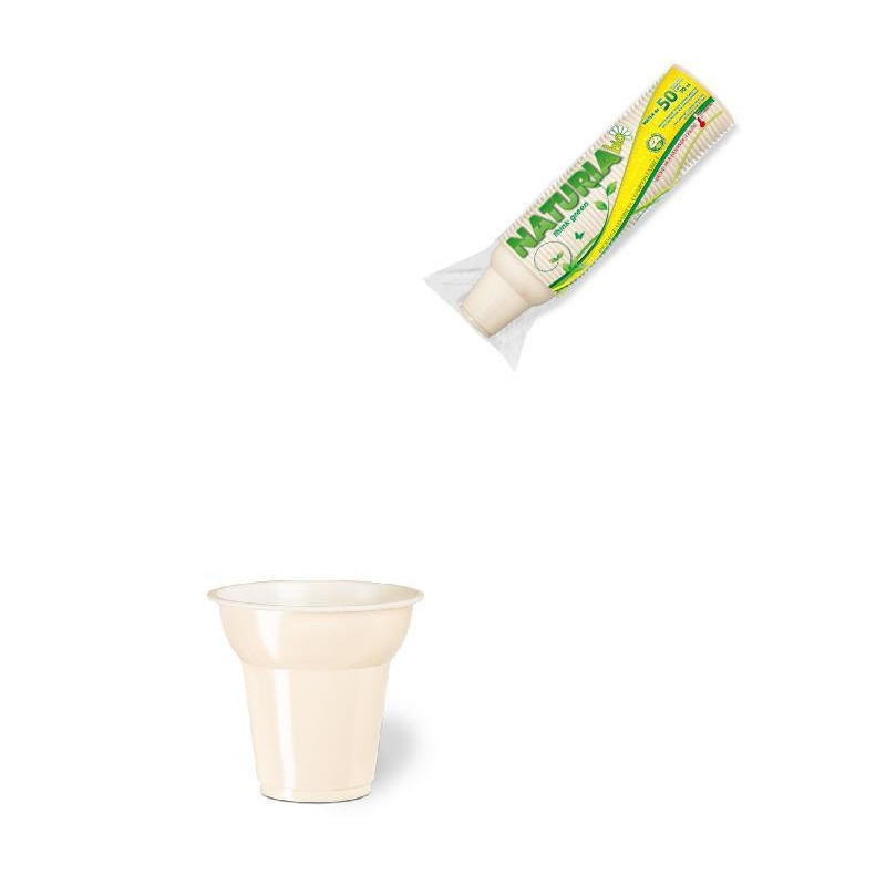 Bicchieri plastica biodegradabile mater-bi bianchi cc. 70 pz.50 aristea