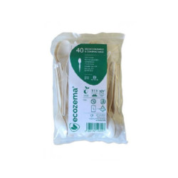 Cucchiaini plastica biodegradabi le mater-bi pz.40 ecozema max 70 c