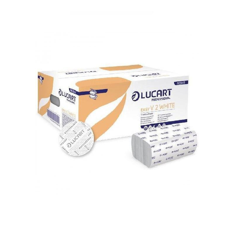Lucart easy v2 white asciugamani a v pz.190 2 veli 21x21 ecolabel