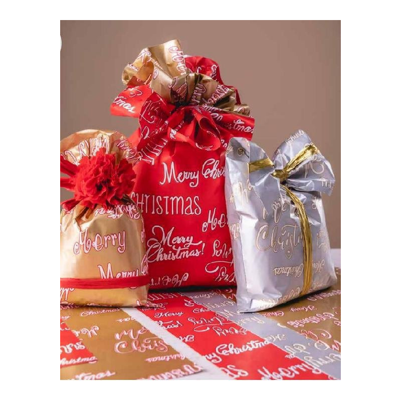 Sacchetto metallizzato cm.15x25 perlato merry xmas