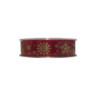 Nastrino rotolo cm.2,5x2,5 doppi o raso fiocchi di neve rosso