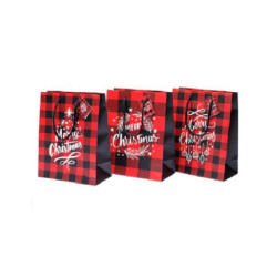Borsa carta natale cm.26+9x32 ch ristmas tartan shm103mix