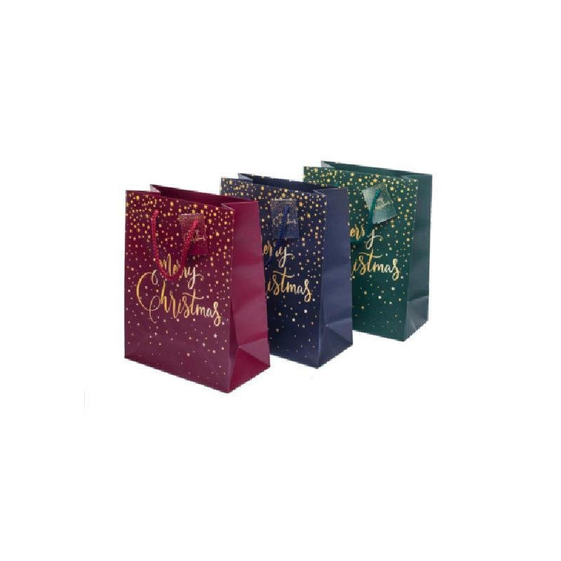 Borsa carta natale cm.26+9x32 ch ristmas star shm093mix
