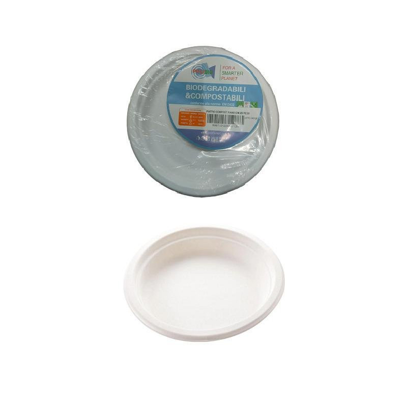 Piatti polpa cellulosa bio piani cm.22 pz.50 pulp