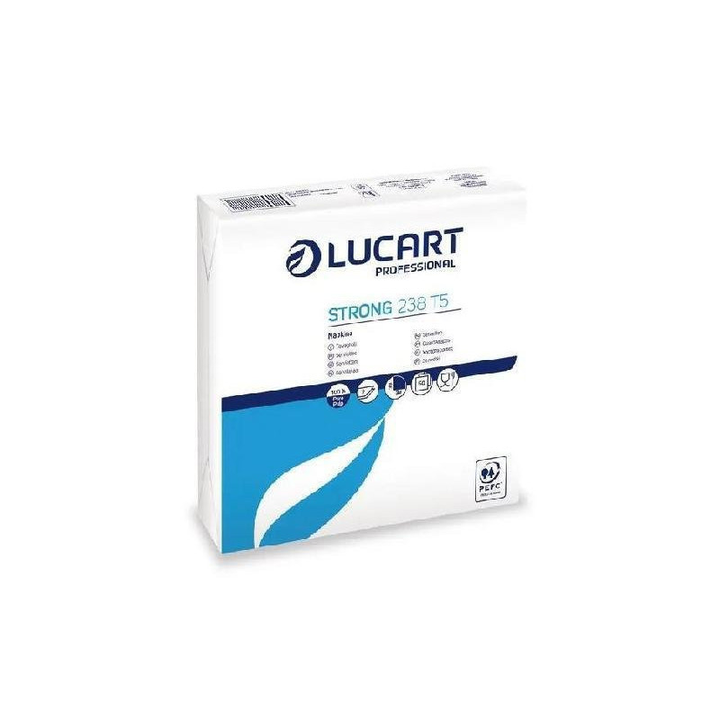 Lucart strong tovaglioli 2 veli cm.38x38 pz.50 pura cellolosa bianchi