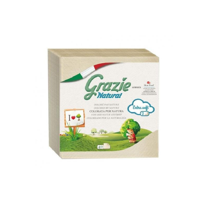 Lucart grazie tovaglioli 2 veli cm.38x38 pz.40 natural