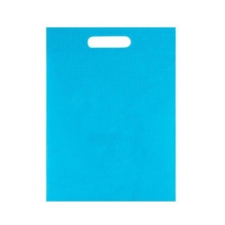 Shopper bio/compost cm.40+10x60 manico asola azzurro