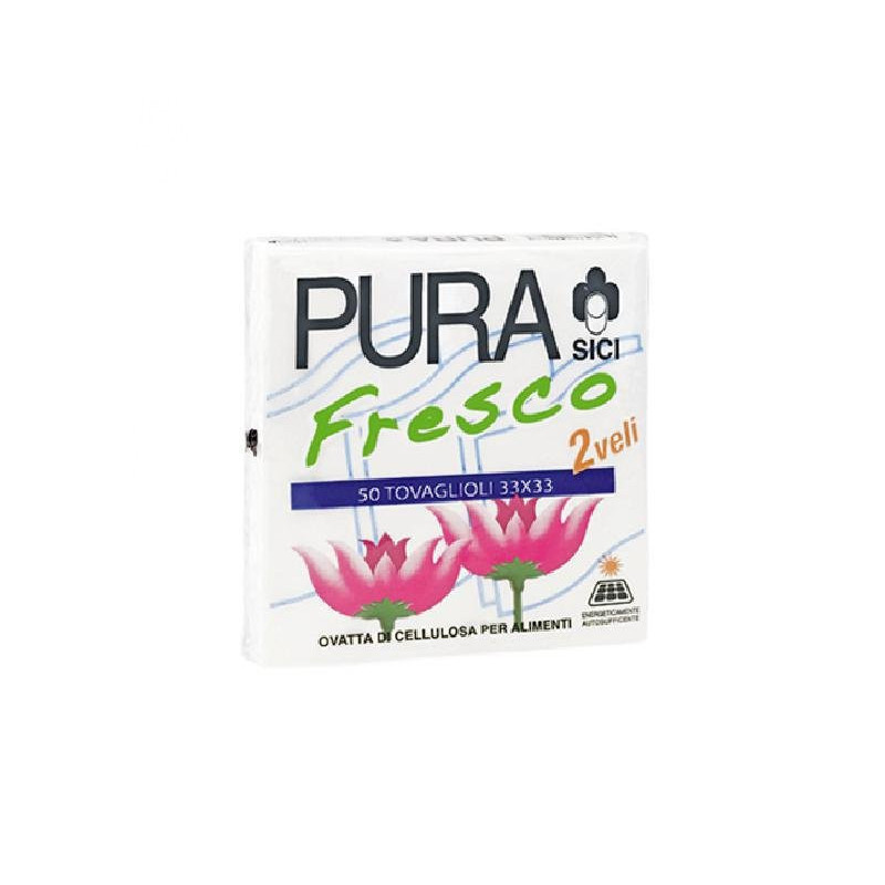 Pura tovaglioli fresco 2 veli cm.33x33 pz.50 bianchi
