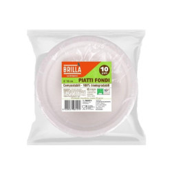 Piatti polpa cellulosa bio fondi cm.18 pz.10 max 100°