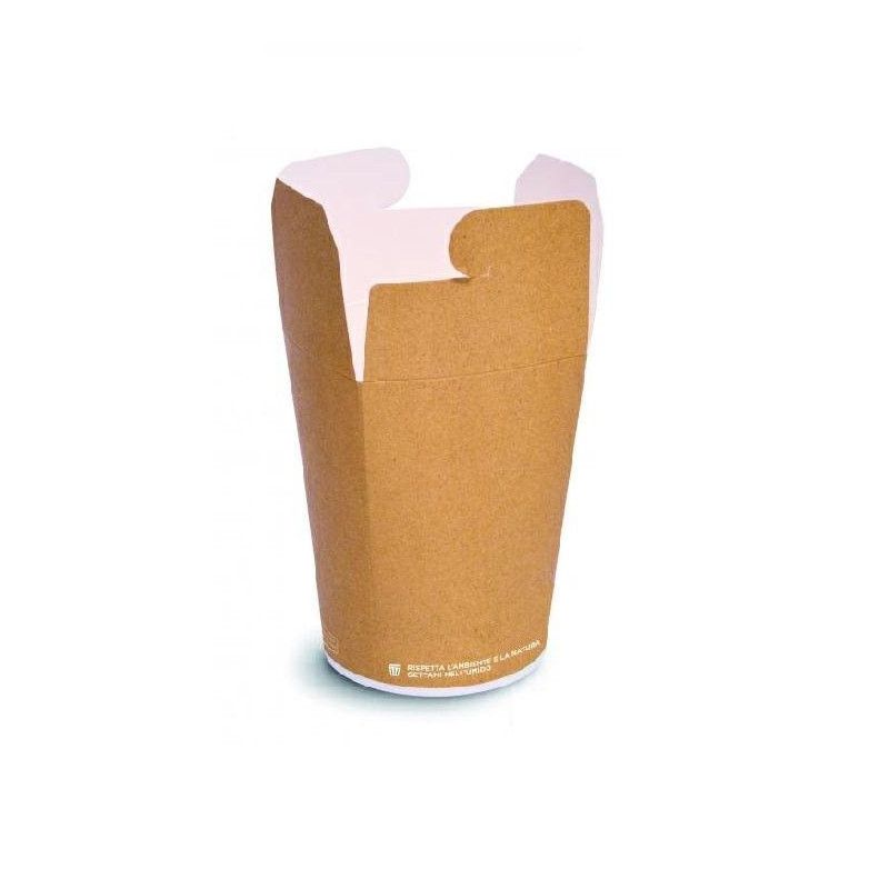 Vaschetta cartoncino biodegradabile pla cc.750 con coperchio pz.50
