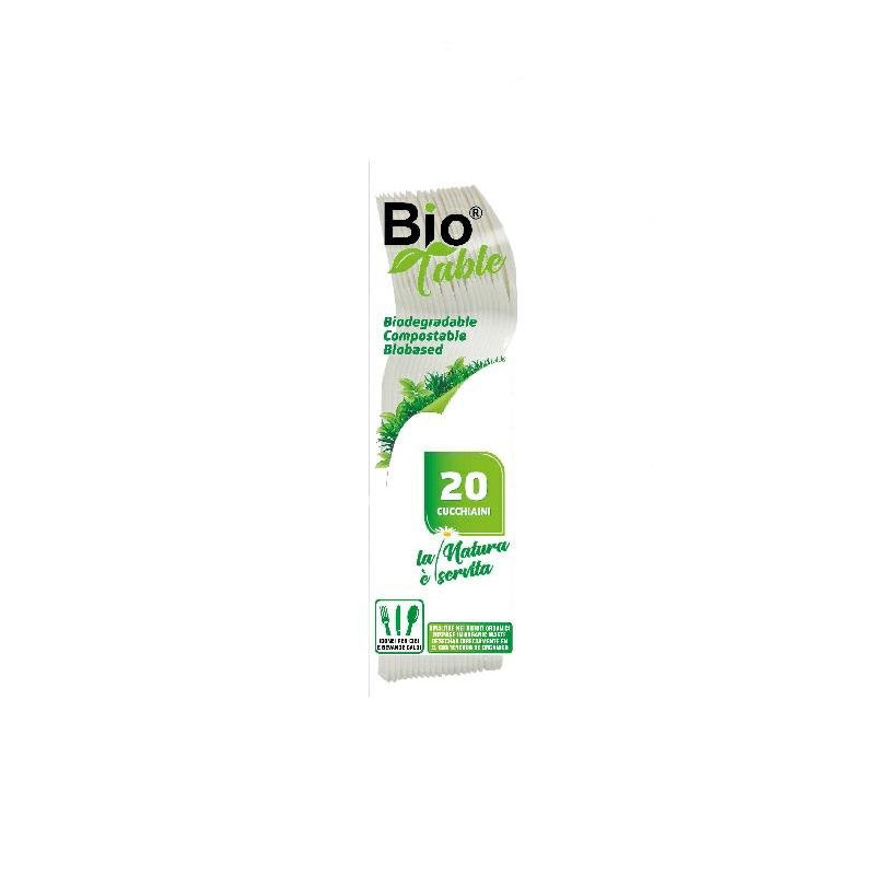 Cucchiaini plastica biodegradabile mater-bi pz.20 biotable