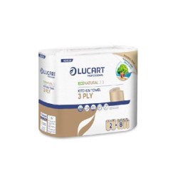Lucart natural asciugatutto 3 veli 2 rotoli 200 strappi reciclata avana