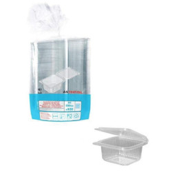 Vaschetta con coperchio rettango lare pet cc. 500 per alimenti