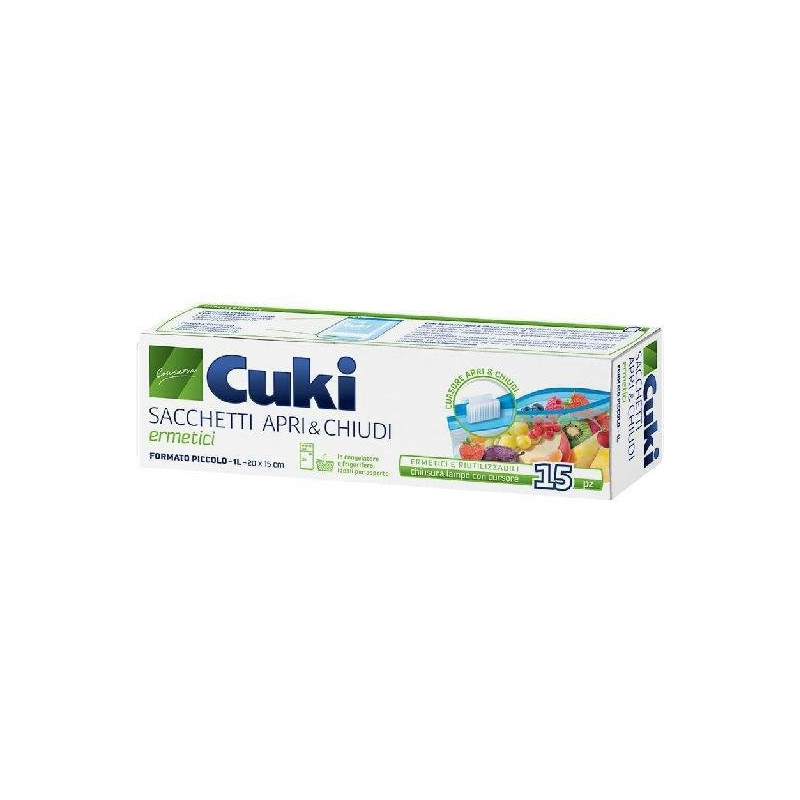 Cukigel sacchetti freezer cm.20x15 pz.15 apri e chiudi riutilizzabili
