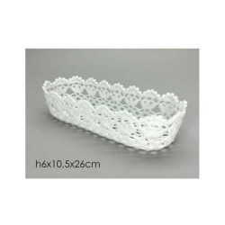 Cesto ovale ricamato bianco...