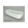 Cesto ovale ricamato bianco cm.26x10.5x6 art.650144