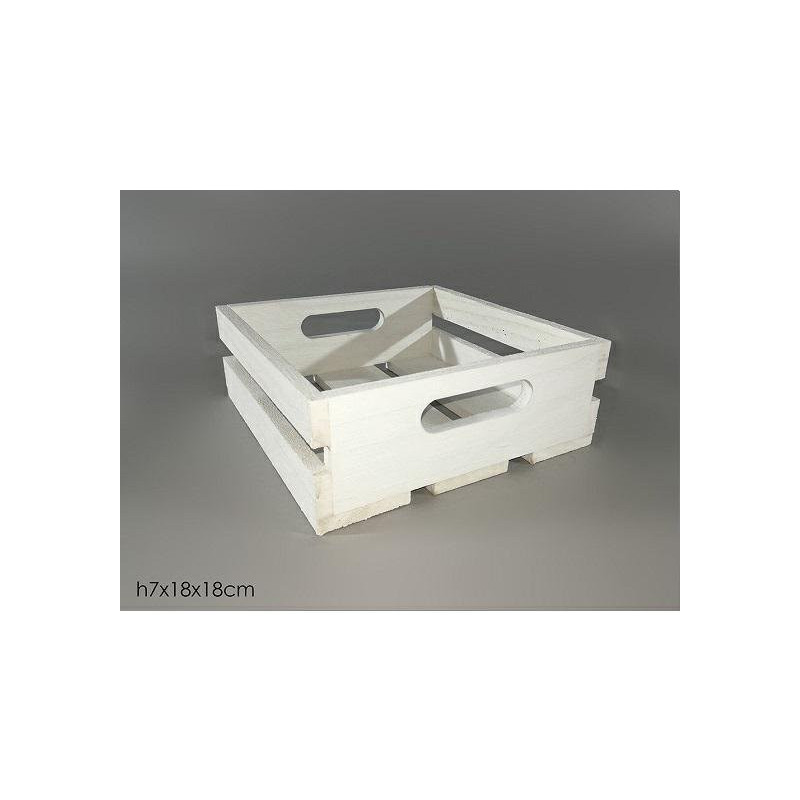 Cassetta legno bianca cm.32x22x1 4 art.639422b