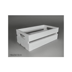 Cassetta legno bianca cm.23x13x8 art.639419