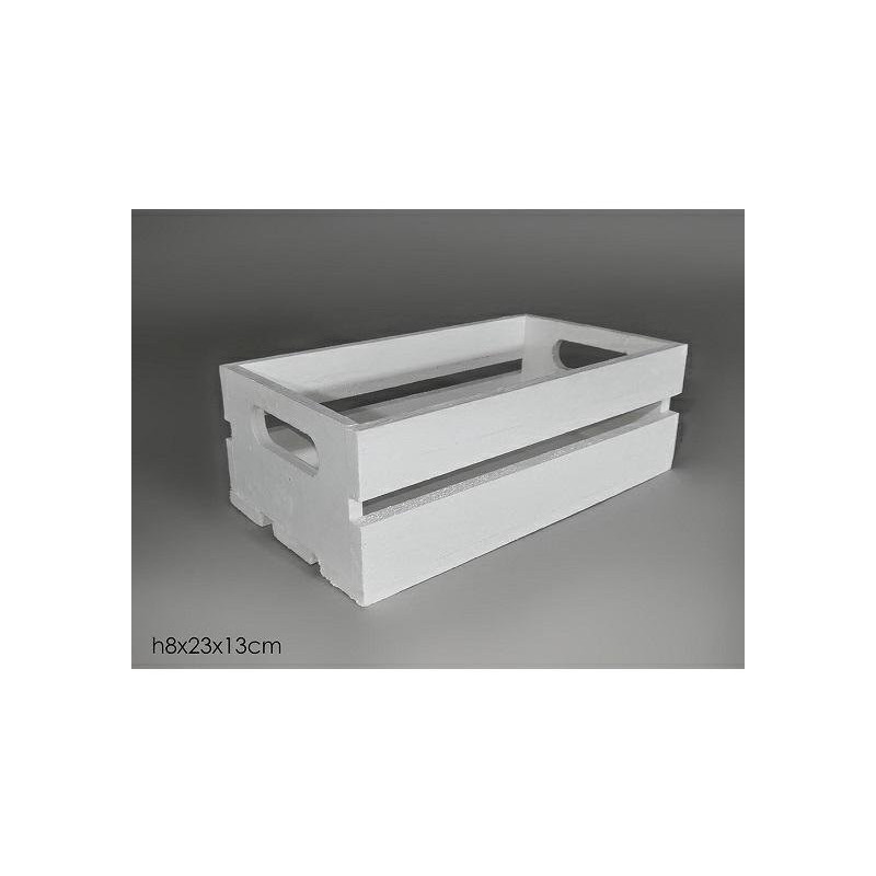 Cassetta legno bianca cm.23x13x8 art.639419