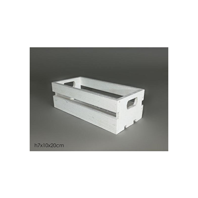 Cassetta legno bianca cm.20x10x7 art.639418