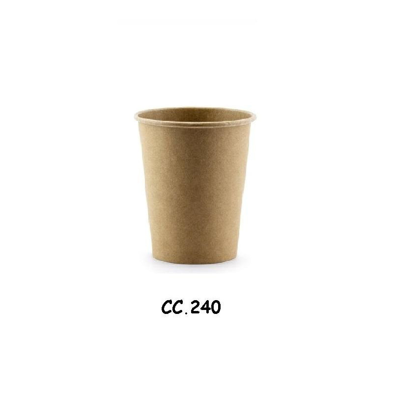 Bicchieri cartoncino biodegradabile cc.240 pz.50 cappuccino 1836.0240