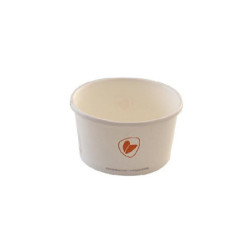 Contenitore tondo cartoncino+pla bio cm.11,5 cc.350 pz.25 ecozema