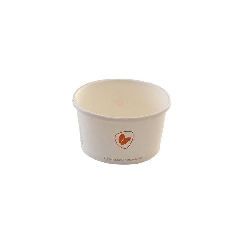 Contenitore tondo cartoncino+pla bio cm.11,5 cc.350 pz.25 ecozema