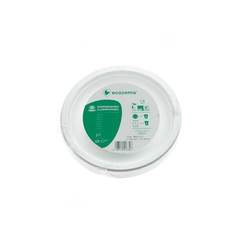 Piatti polpa cellulosa bio desse rt cm.18 pz.15 ecozema max 70 c