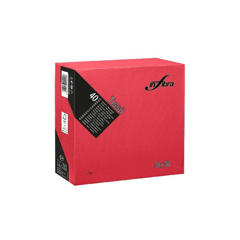 Infibra tovaglioli carta 2 veli cm.38x38 pz.40 rosso