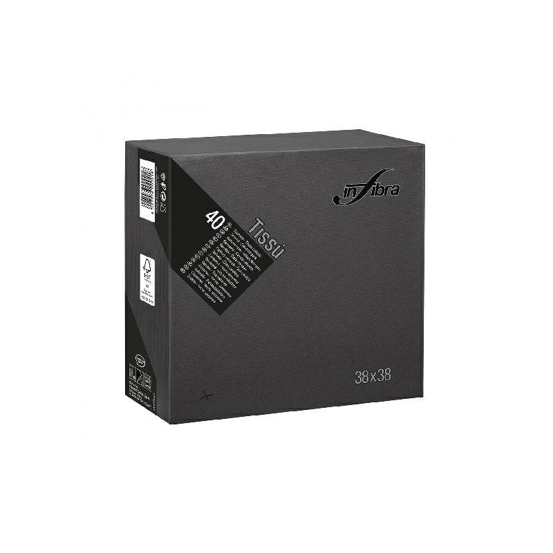 Infibra tovaglioli carta 2 veli cm.38x38 pz.40 nero