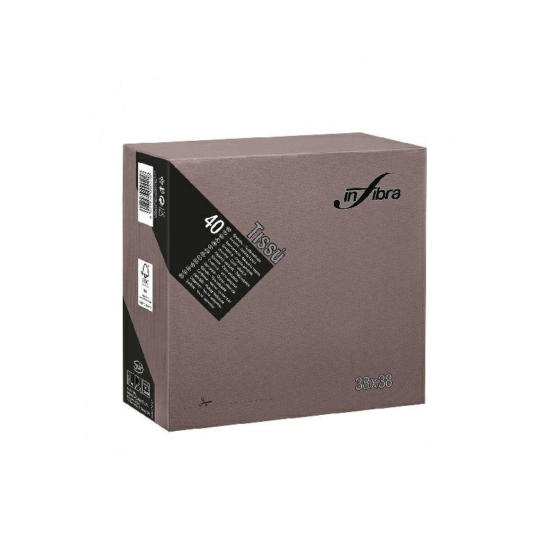 Infibra tovaglioli carta 2 veli cm.38x38 pz.40 cacao