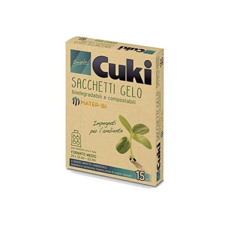 Cukigel sacchetti freezer mater- bi cm.23x32 pz.15 medio