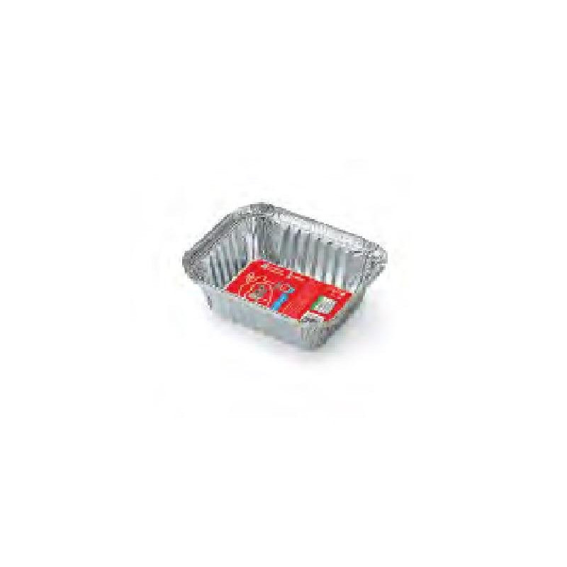 Contenitori alluminio 1 porzione (2p) pz.4 con coperchio r28l