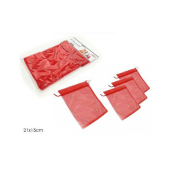 Sacchetti organza cm.15x21 pz.4 rosso art.490837