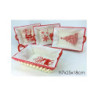 Cesto rettangolare con stoffa e manici cm.25x18x7 natale art.708184