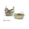 Cesto rotondo metallo con stoffa e manici cm.24x8 art.638806