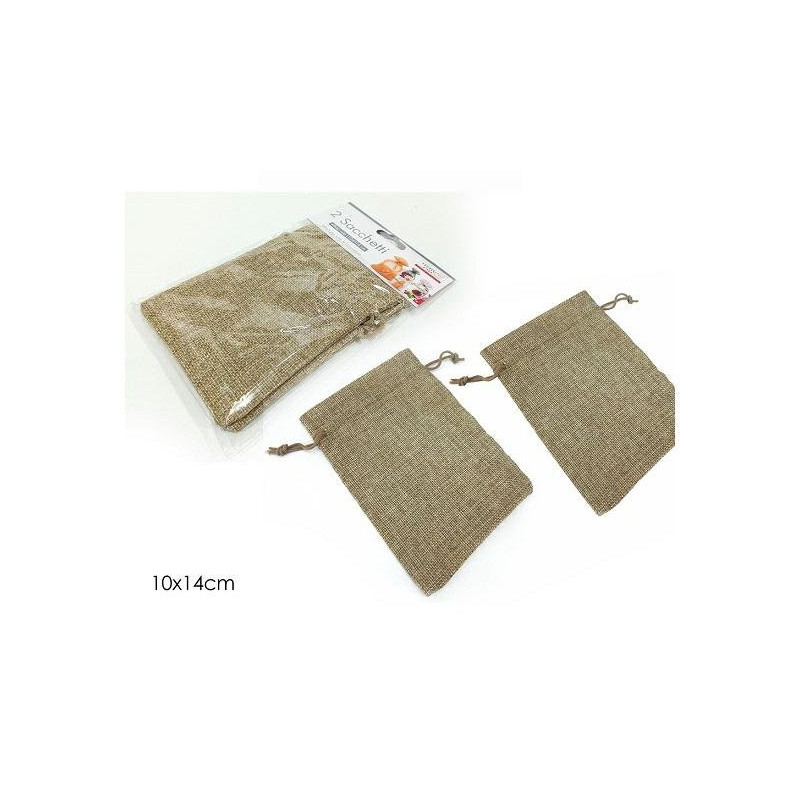 Sacchetti juta cm.10x14 pz.2 art .490863