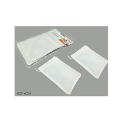 Sacchetti organza cm.10x14 pz.2 juta bianco art.490849