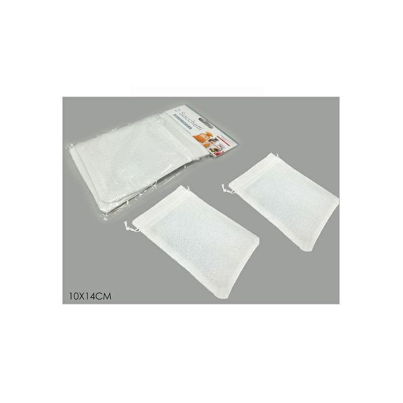 Sacchetti organza cm.10x14 pz.2 juta bianco art.490849