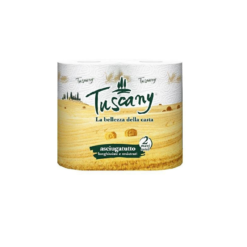 Tuscany asciugatutto 100 strappi 2 veli 2 rotoli decorato