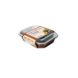 Contenitori alluminio terracotta 2 porzioni pz.2 con coperchio