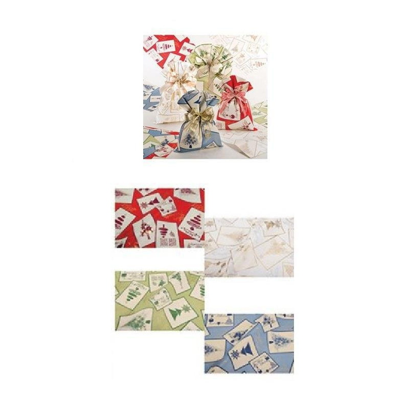 Sacchetto metallizzato cm.35x50 cartoline natale