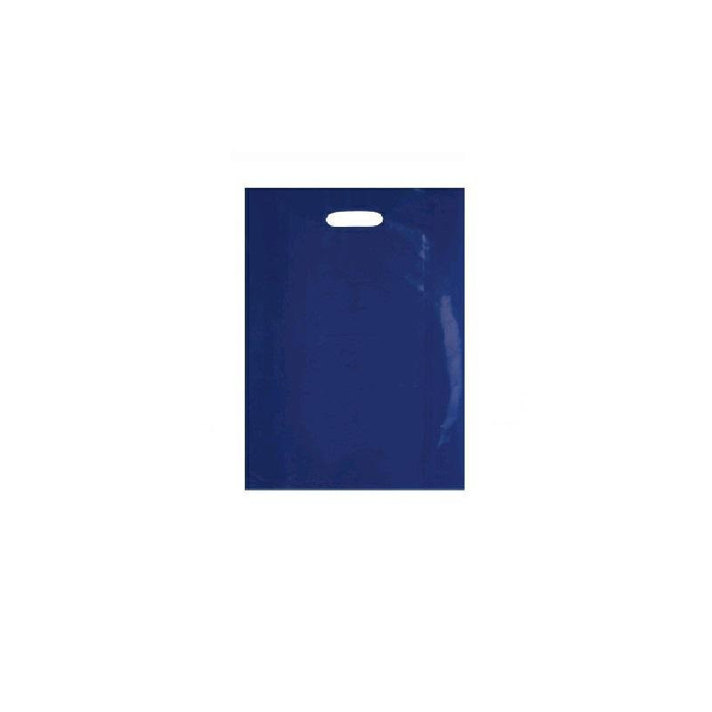Shopper plastica one color manic o fagiolo cm.40+16x48 blu shp113b