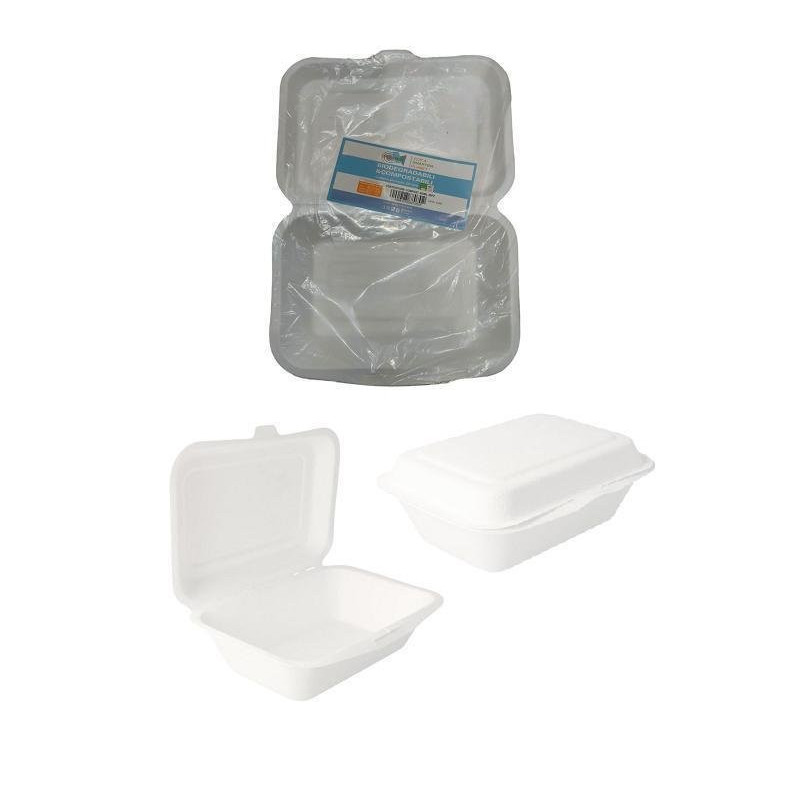 Vaschetta polpa cellulosa bio cm.22,5x17h8 cc.1250 con coperchio pz.50
