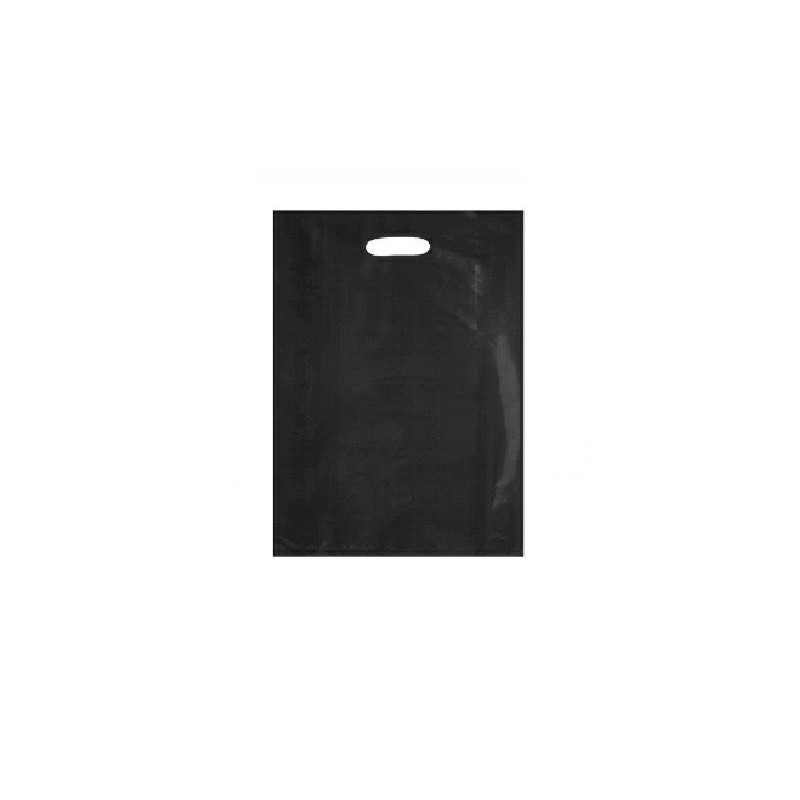 Shopper plastica one color manic o fagiolo cm.40+16x48 nero shp113n