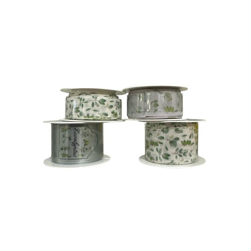 Nastrino stoffa mm.15/25/38 mt.4/3/2 green&glam eucalyptus
