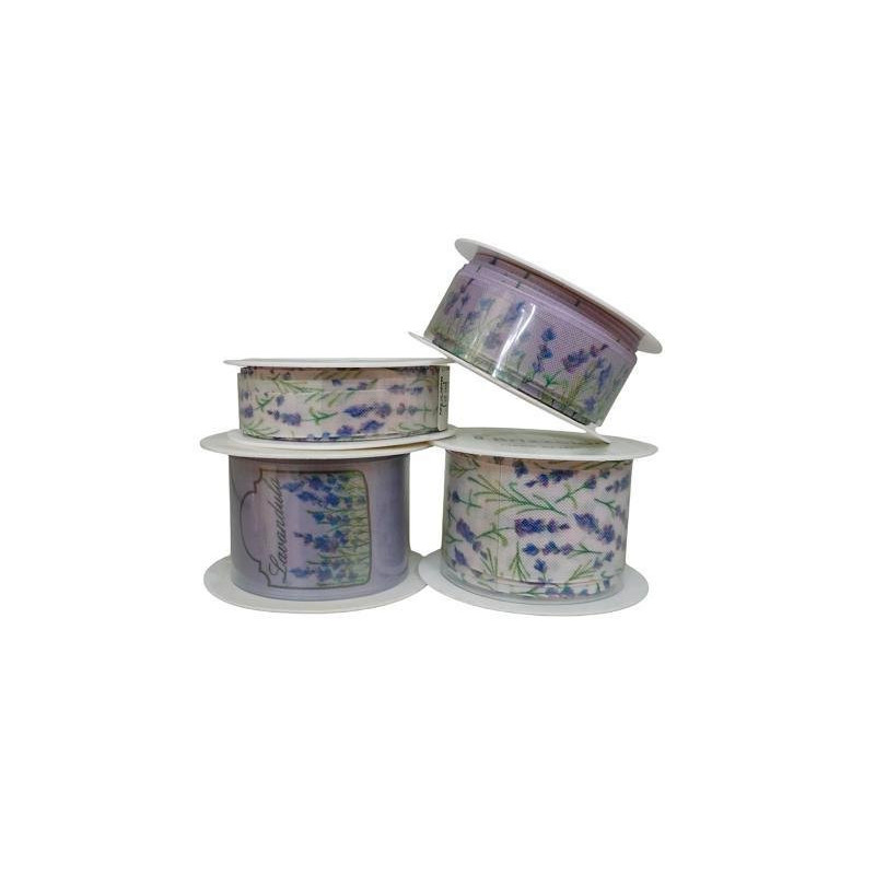 Nastrino stoffa mm.15/25/38 mt.4/3/2 green&glam lavandula