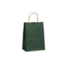 Borsa carta duplex cm.26+12x36 manico intrecciato verde